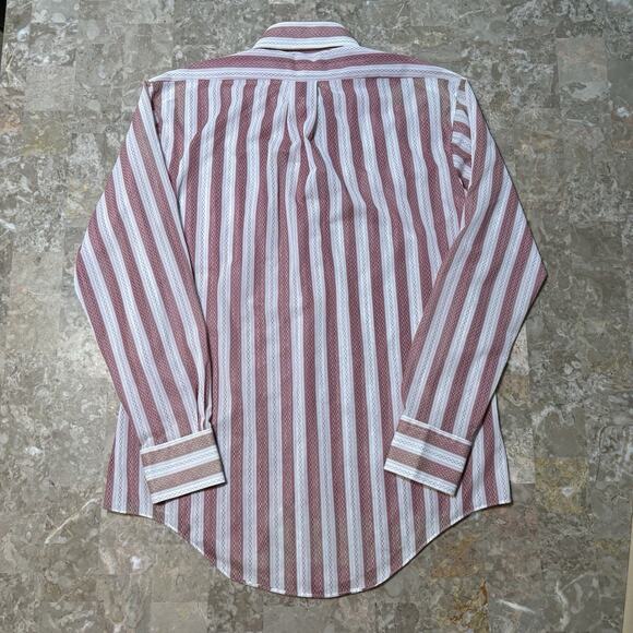 Vintage Le Mans Knit Shirt Mens Large White Red Permanent Press True 80s Dagger - Picture 8 of 10